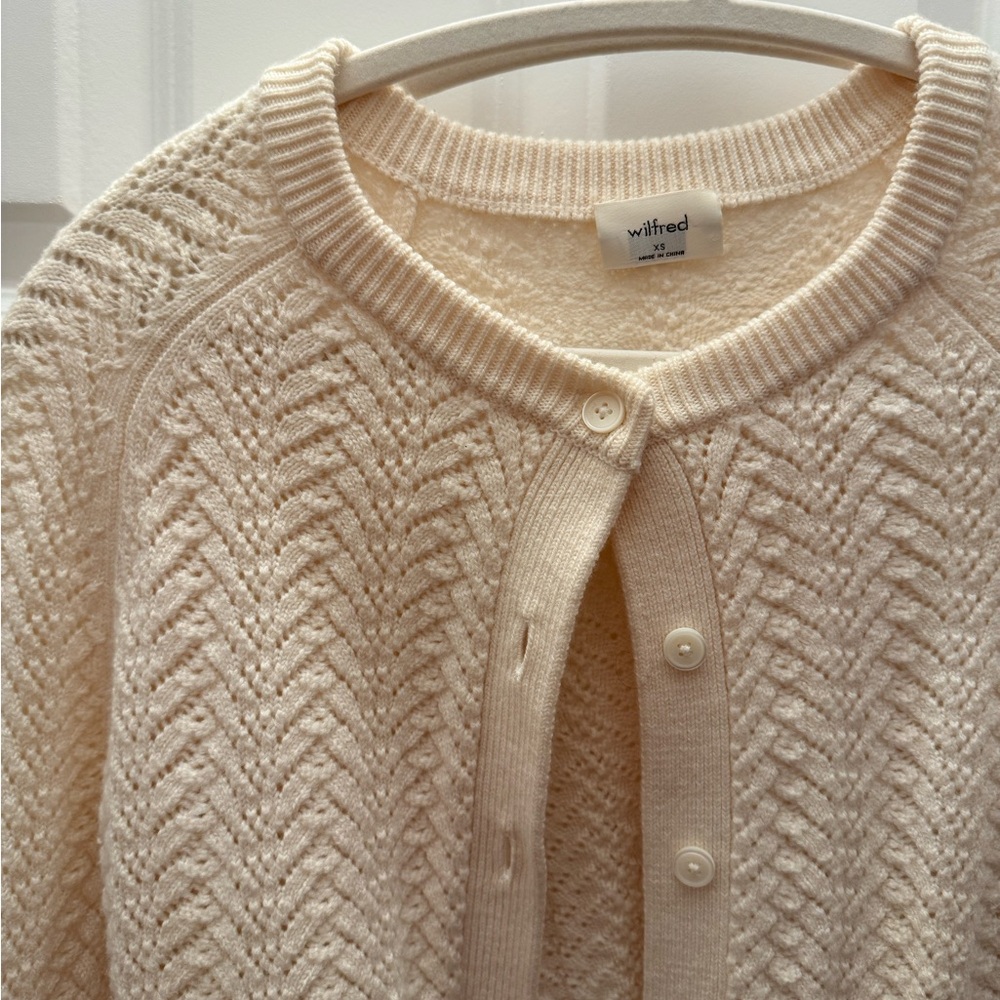 Wilfred Textured Cream Cardigan